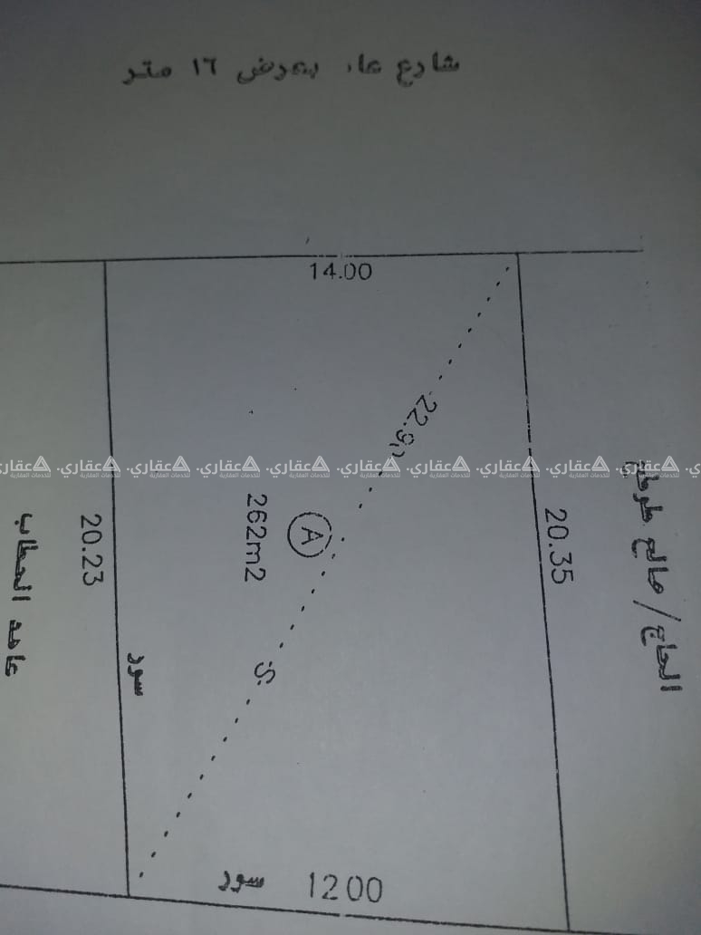 أرض للبيع في الزيتون  مساحتها  ٢٦٢ متر