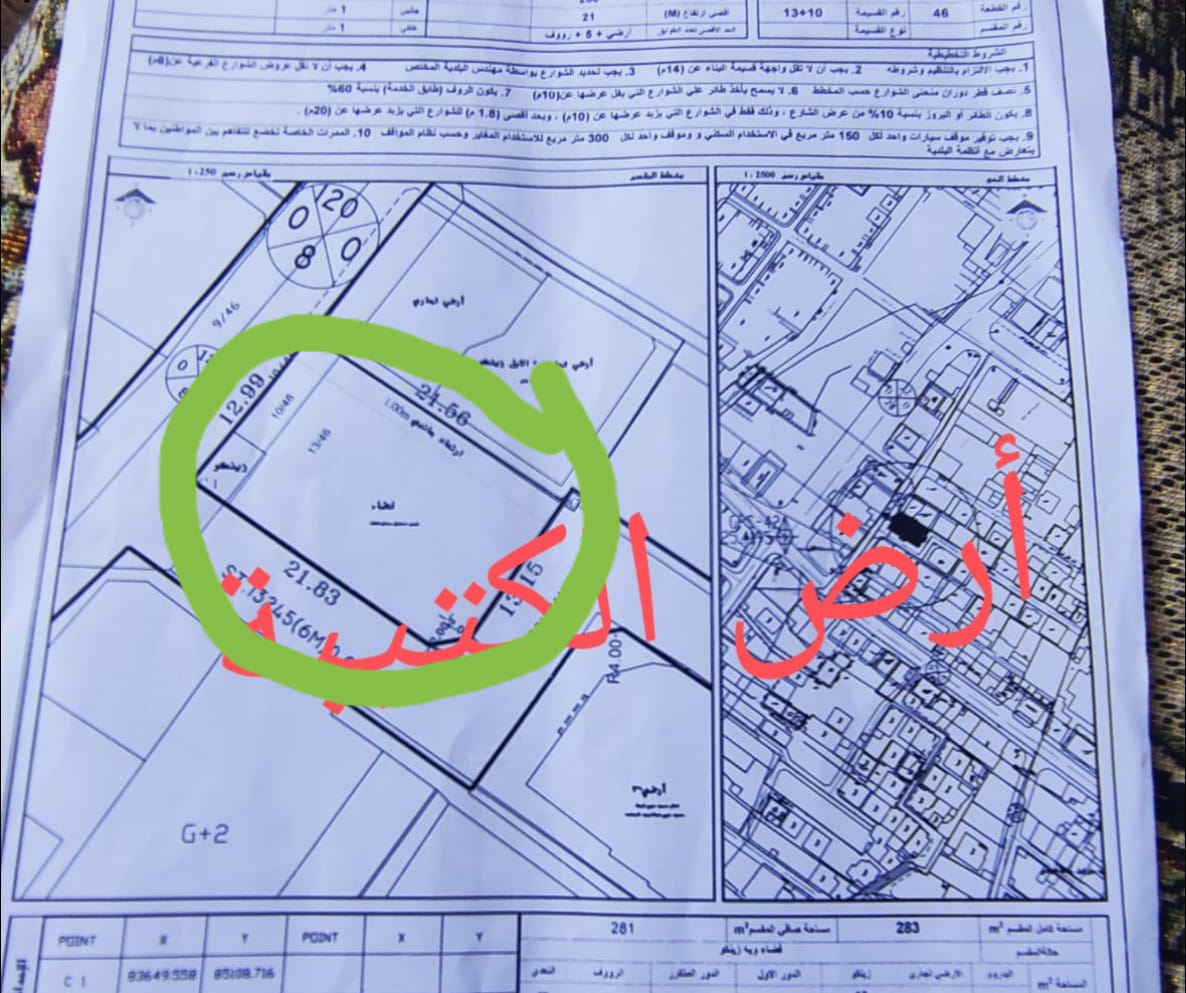 قطعة أرض للبيع في موقع ممتاز جداً